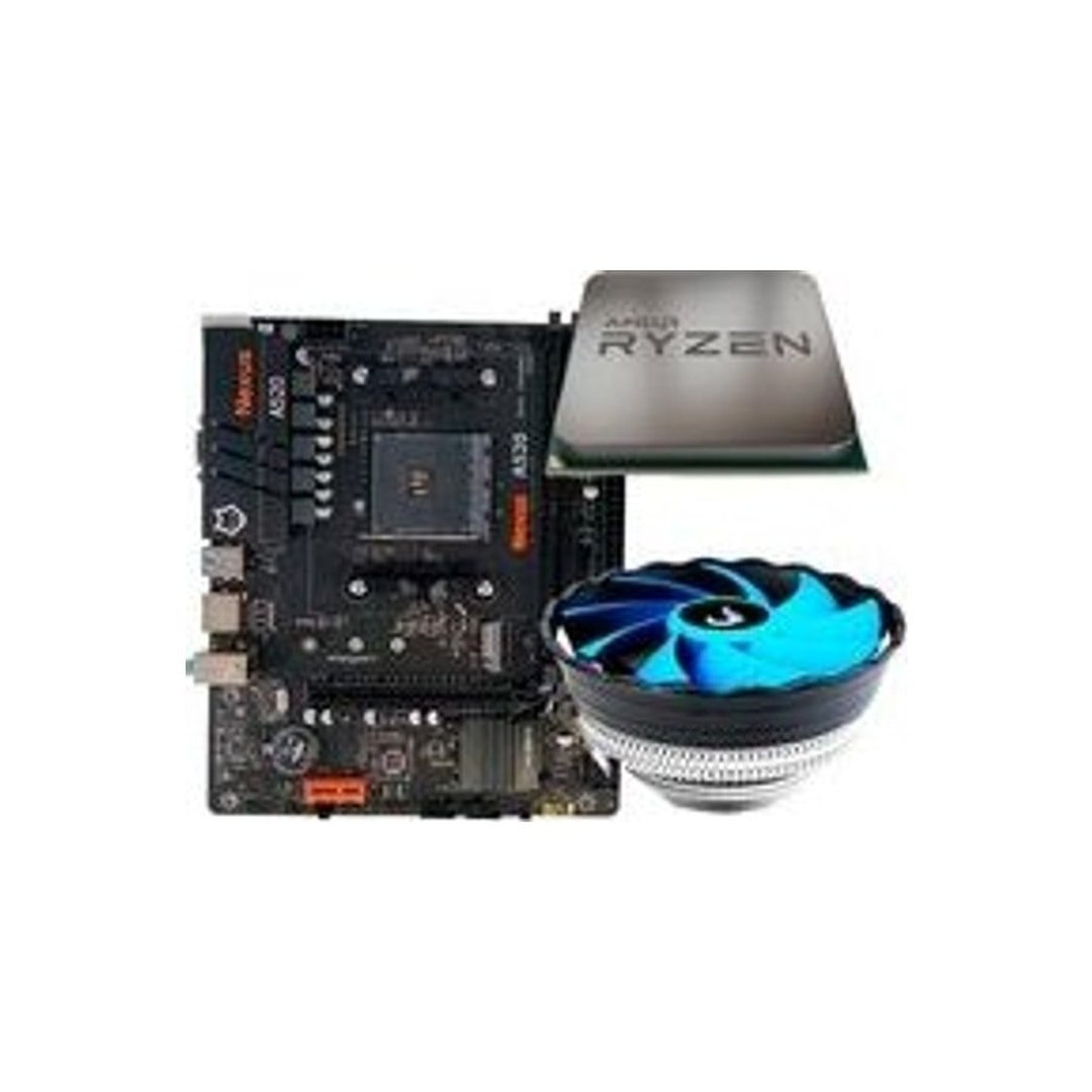 Placa-Mãe Husky Nexus A520 + Processador AMD Ryzen 5 5500F + Air Cooler Gamer Rise Mode X2
