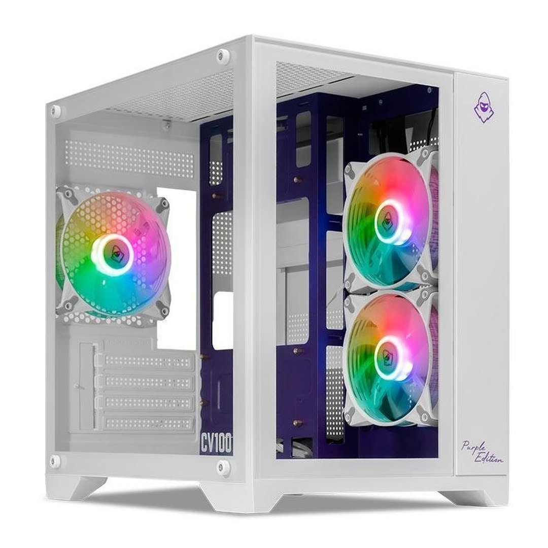 Gabinete Gamer Mancer Cv100 Purple Edition, Mid-Tower, Com 3 Fans