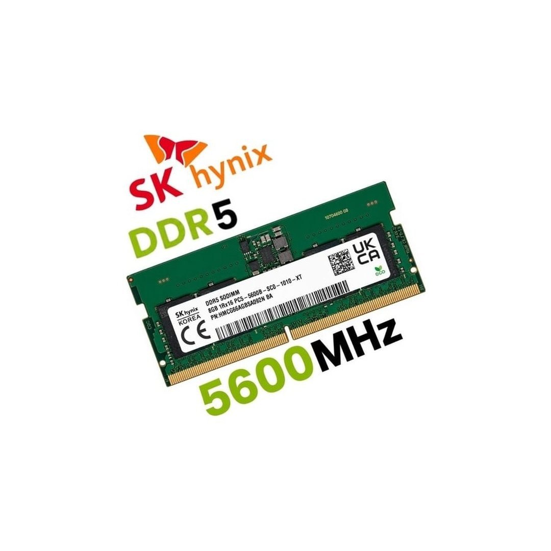 Memoria Ram DDR5 8GB 5600mhz 4800mhz Sk HYNIX/SAMSUNG/ZILIA/CRUCIAL 1rx16 Sodimm