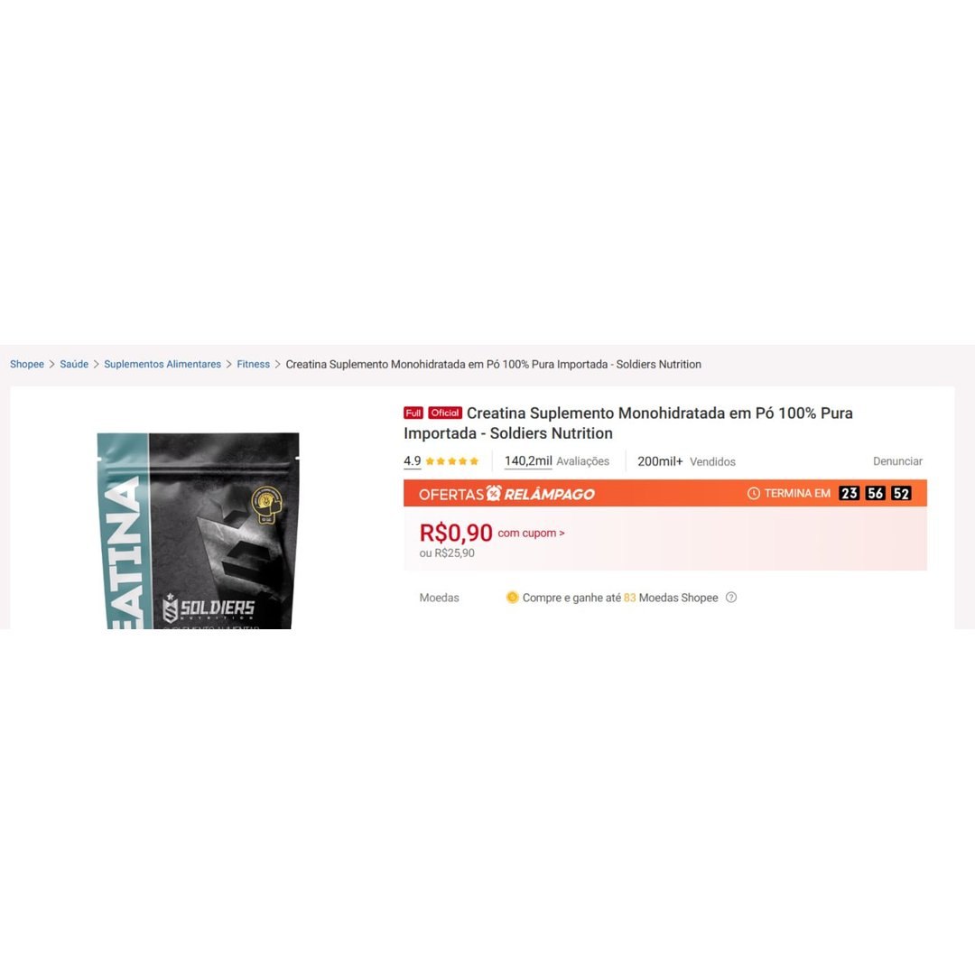 Creatina por 90 centavos