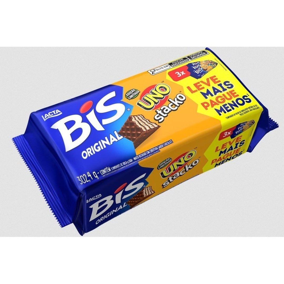 Bis Tripack Ao Leite Uno Stacko Lacta 302,4G