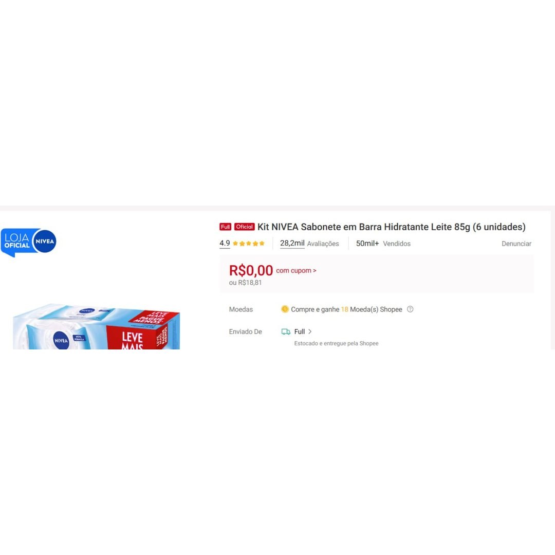 Kit Nivea Sabonete em Barra Hidratante Leite 85g (6 unidades)