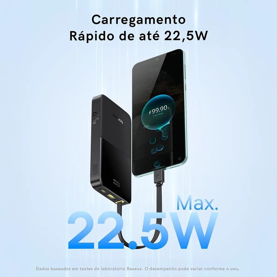 Power Bank Baseus Turbo Bipow2 Pro 20000mAh 22.5W Cor Preto