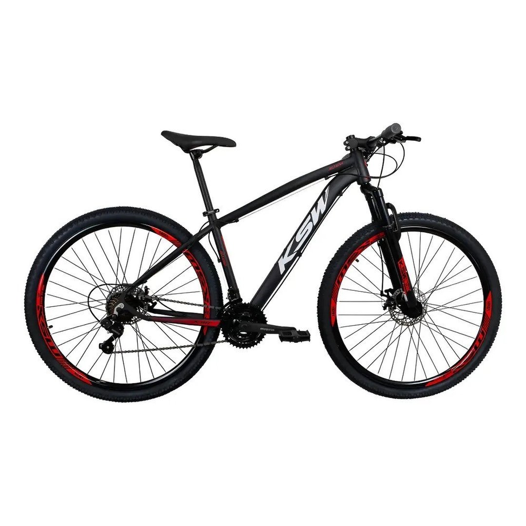 Bicicleta Aro 29 Ksw Xlt 2019 Alum Câmbios Shimano 21v Disco Cor Preto/vermelho Tamanho Do Quadro 19