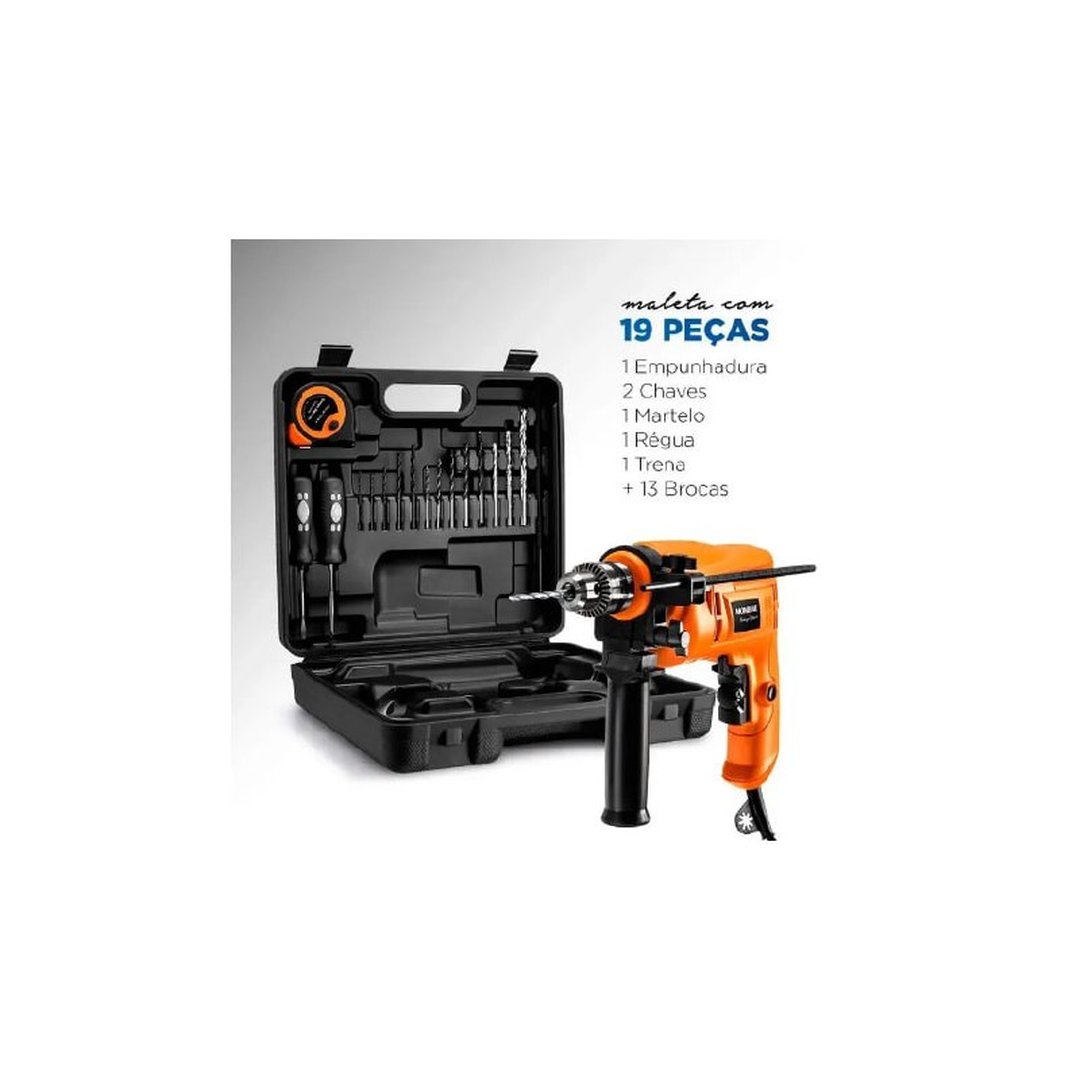 Furadeira com Impacto Mondial 650W + Maleta