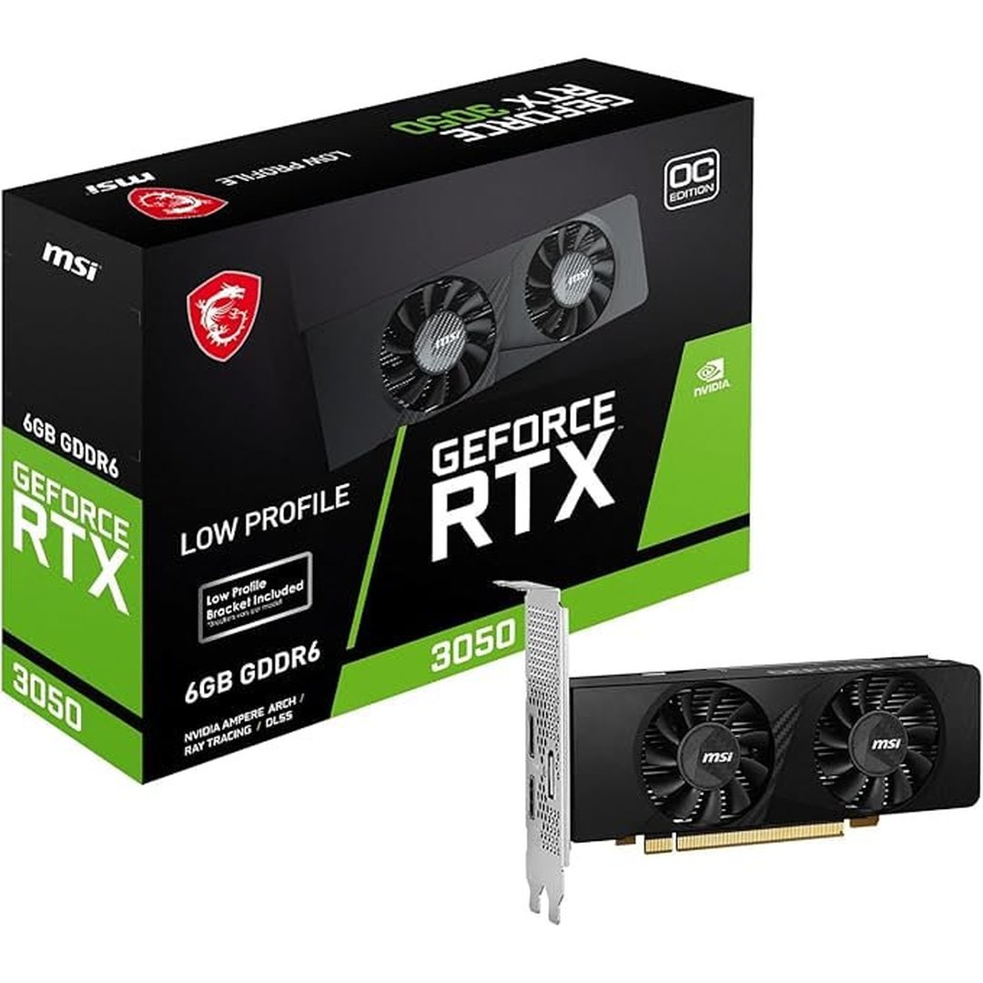 MSI GeForce RTX 3050 LP 6G OC (6GB GDDR6/PCI Express 4.0/1492MHz/14000MHz/Perfil baixo)