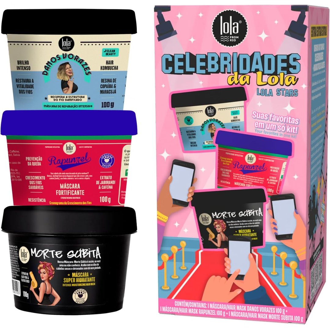 Kit Máscara Capilar Lola Star - Morte Súbita + Danos Vorazes + Rapunzel