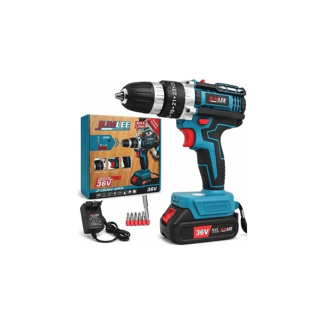 Parafusadeira E Furadeira À Bateria 36v Sem Fio Bivolt Azul-celeste 50hz/60hz 127/220v