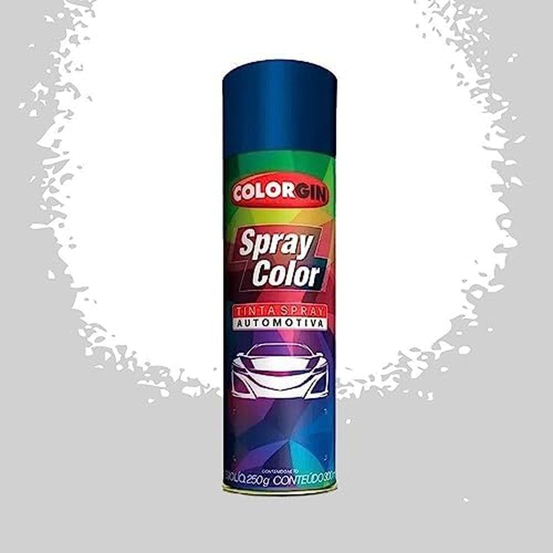 Tinta Spray automotiva Branco Fosco 8090 300ml Colorgin