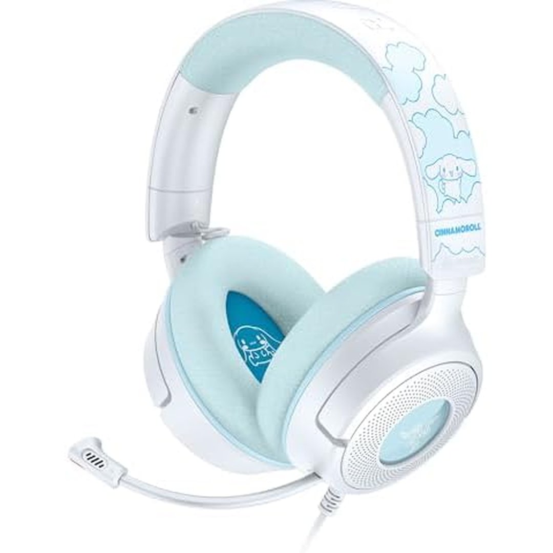 Razer Kraken V4 X Wired Gaming Headset: 40 mm Drivers Cardioid Mic Memory Foam Cushions Chroma RGB Lighting Type C & Type A Cable for PC, Mac, PS5, Nintendo Switch 2 Cinnamoroll Edition