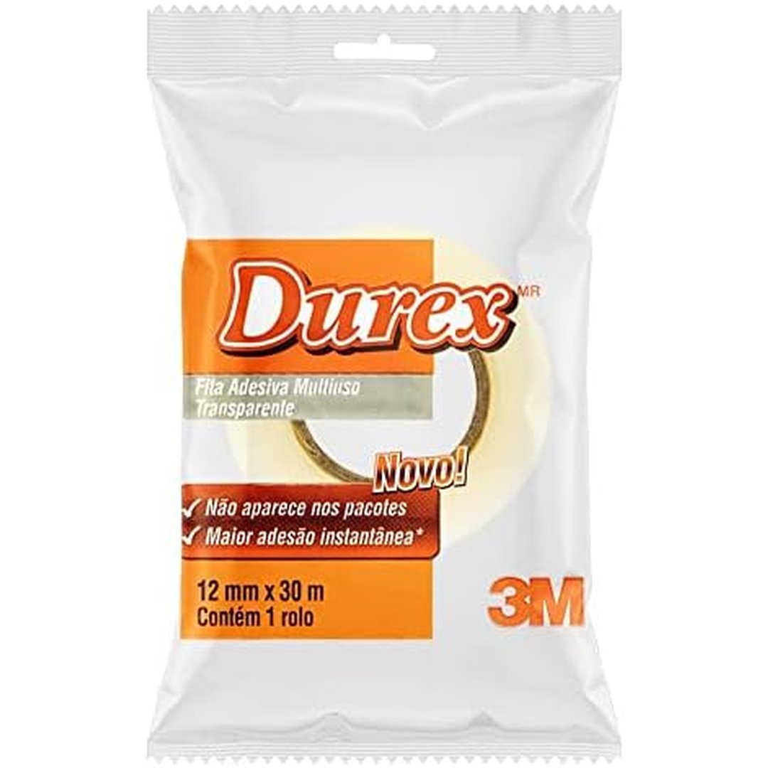 Durex, 3M, Fita Adesiva, Transparente, 12mm x 30m