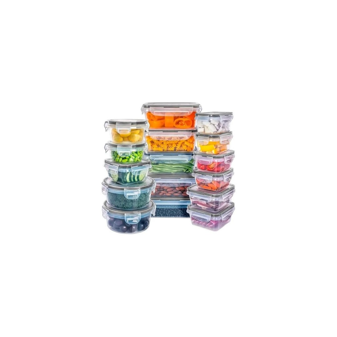 Conjunto 16 Potes Herméticos Croix Empilhavel Tampa E Trava Cor Transparente