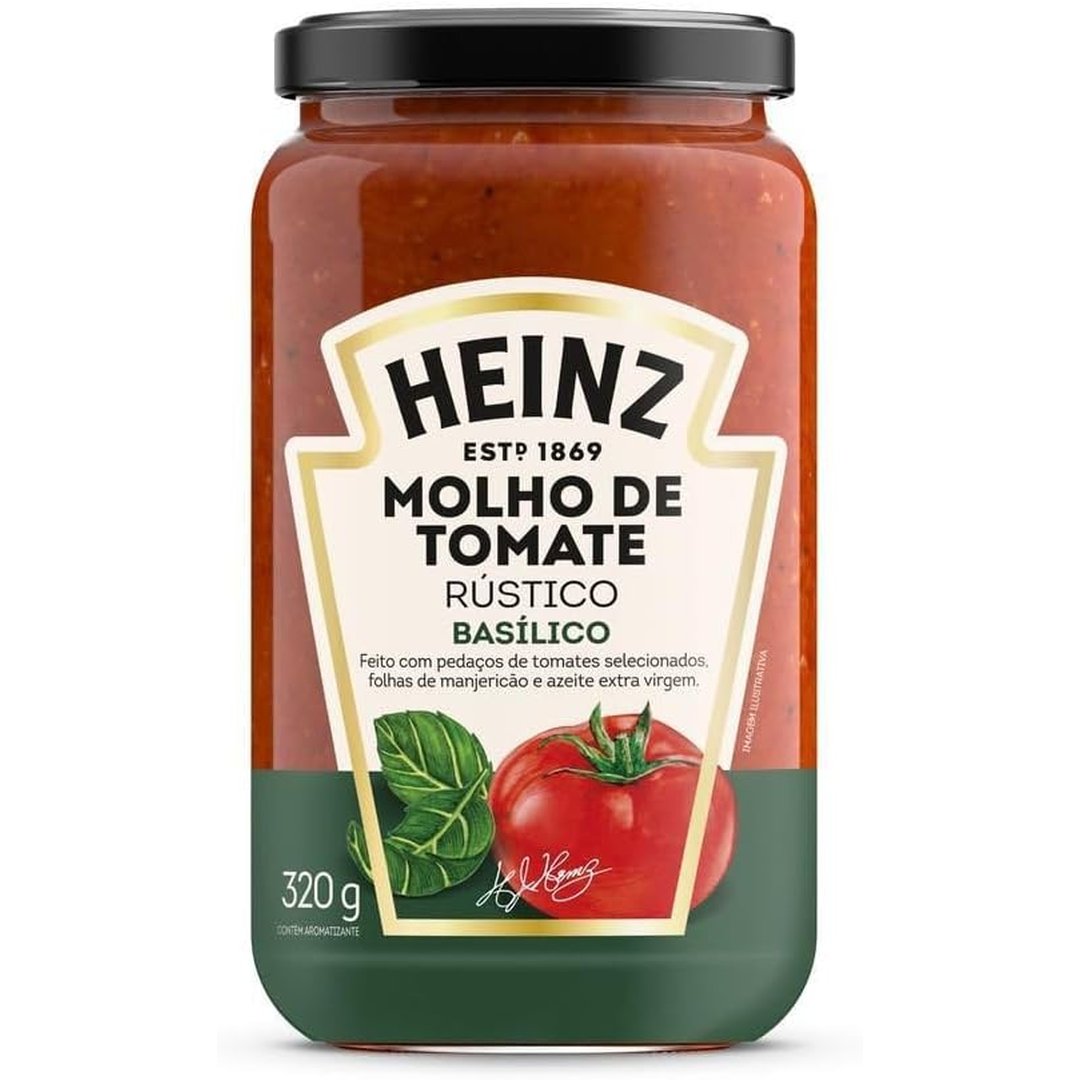 Heinz Molho de Tomate Rústico Basílico em vidro 320G
