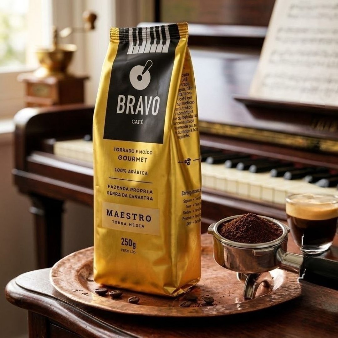 Bravo Café Maestro Torrado e Moído, Torra Média, Serra da Canastra, 250g
