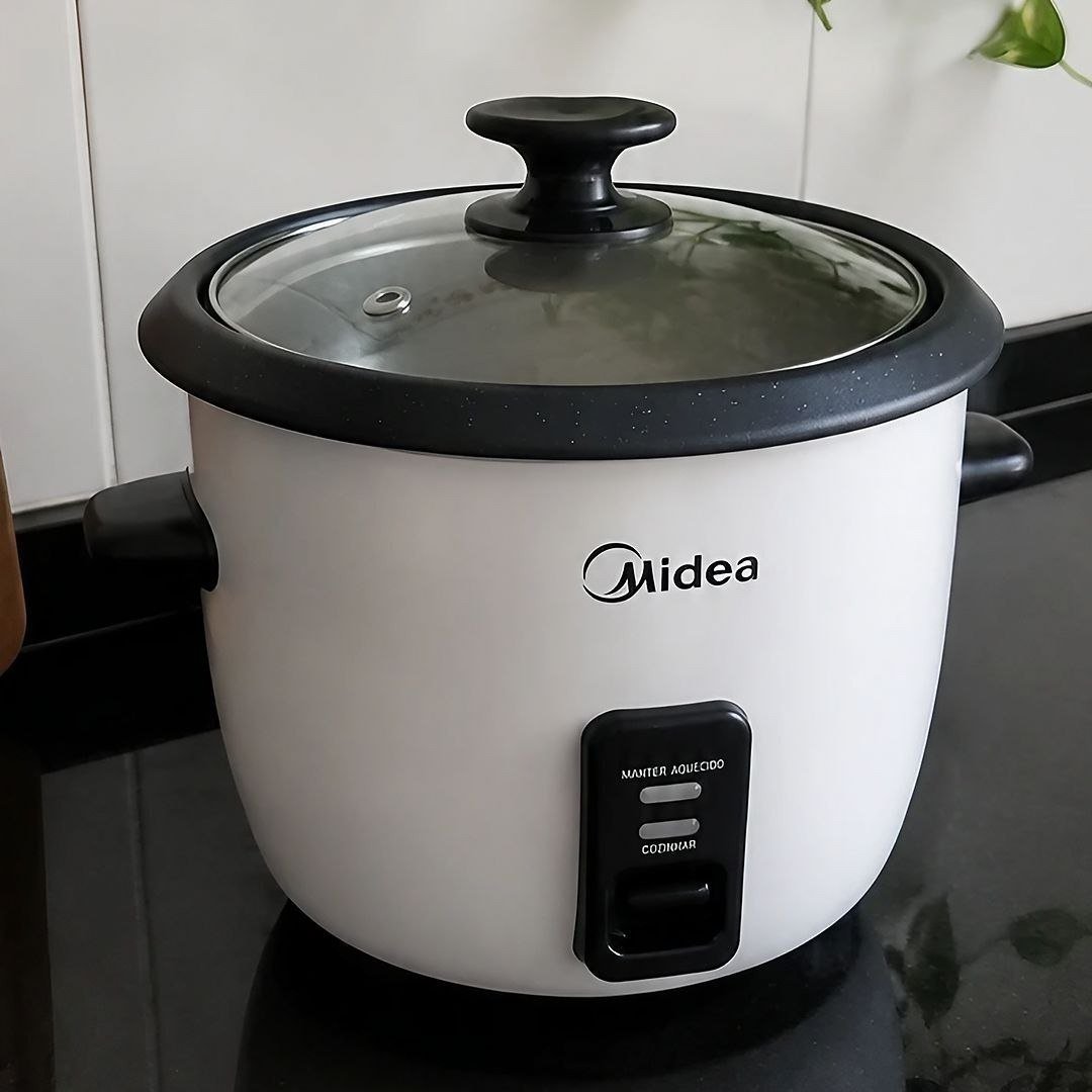 Panela De Arroz Elétrica Midea 7 Xícaras Com Tampa De Vidro