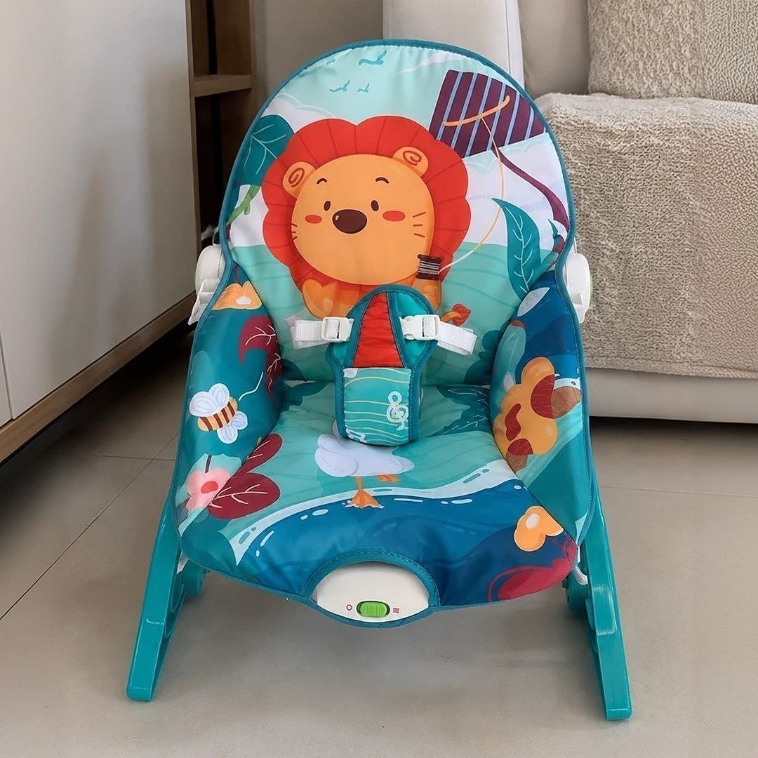 Maxi Baby Cadeira de Descanso e Balanço Bebê Musical Fun Time Felix Leão