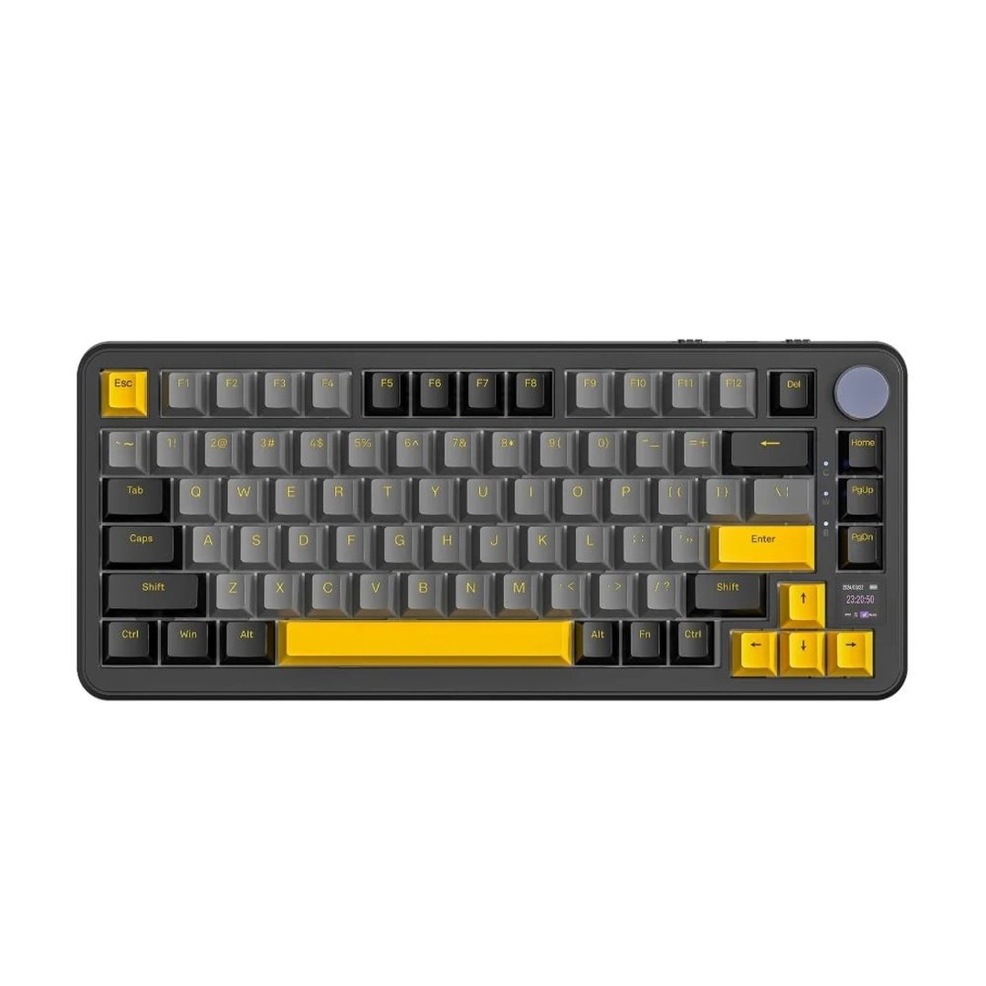Teclado Sem Fio Mecânico Gamer Attack Shark X85PRO, RGB, Tela Integrada, Tri-Mode Wireless Bluetooth USB-C, Preto X85PRO