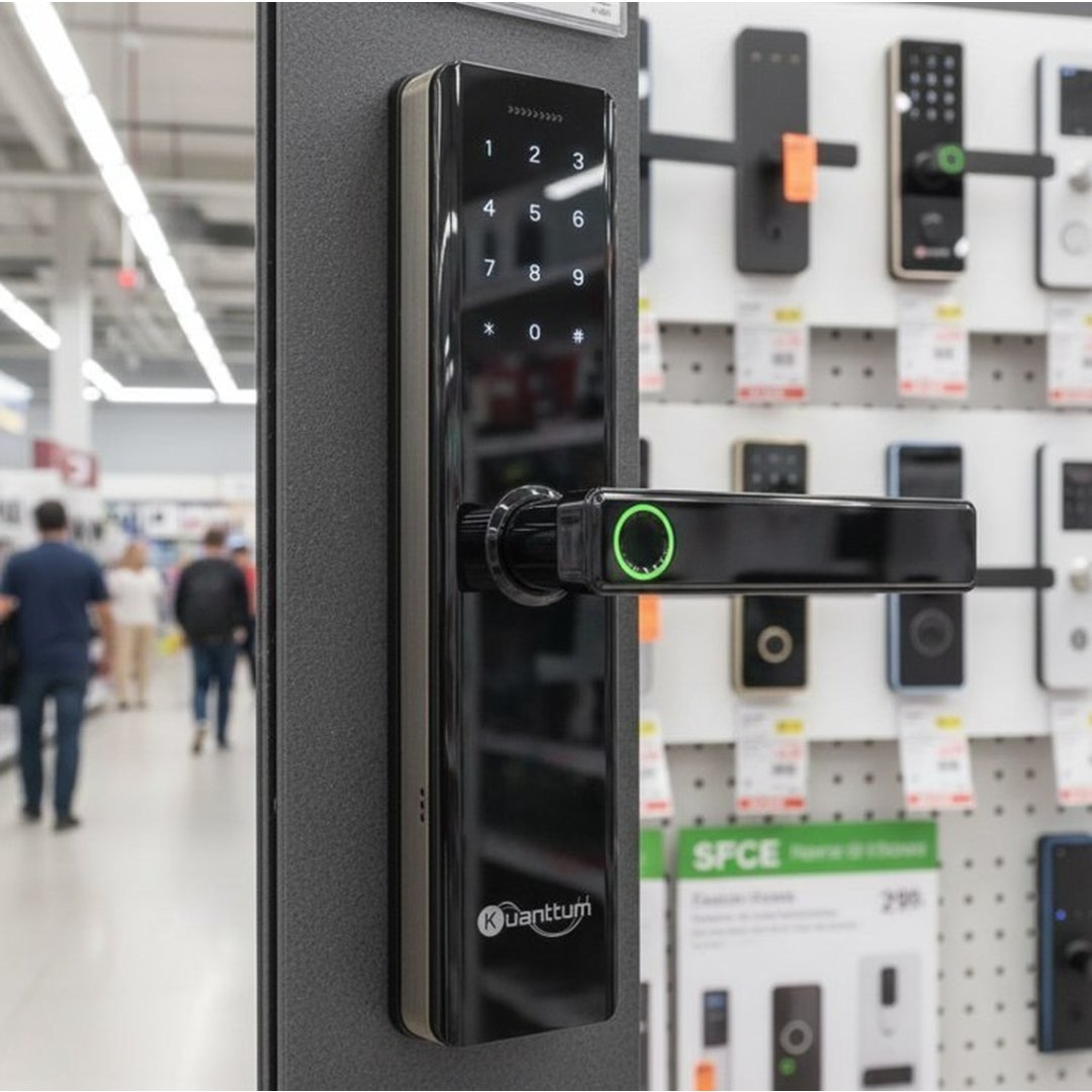 Fechadura Eletronica Digital Com Biometria Senha Kuantttum Delta Pro