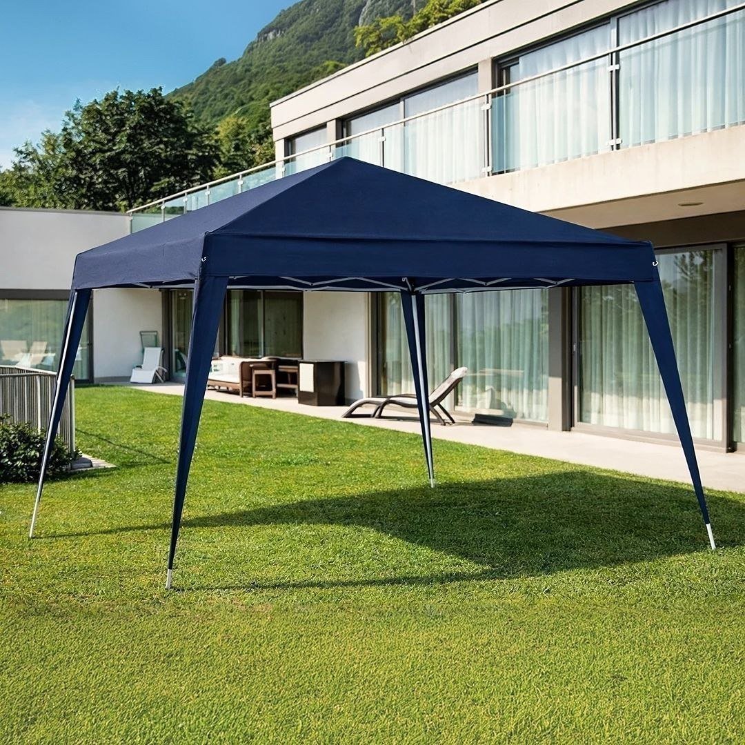 Tenda Gazebo Azul Polietileno 3x3 Metros Desmontável Camping
