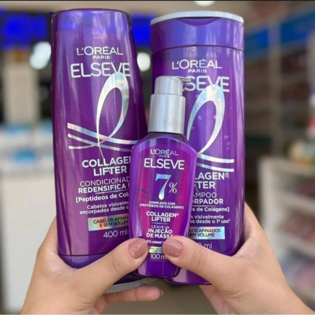 Kit L'Oréal Paris Elseve Collagen Lifter: Shampoo + Condicionador + Sérum Leave-in