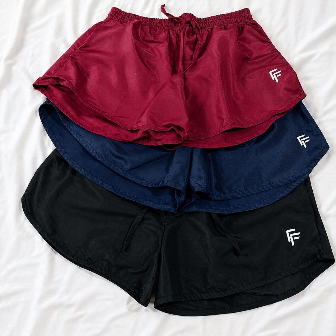 Kit com 3 Short Feminino Tactel