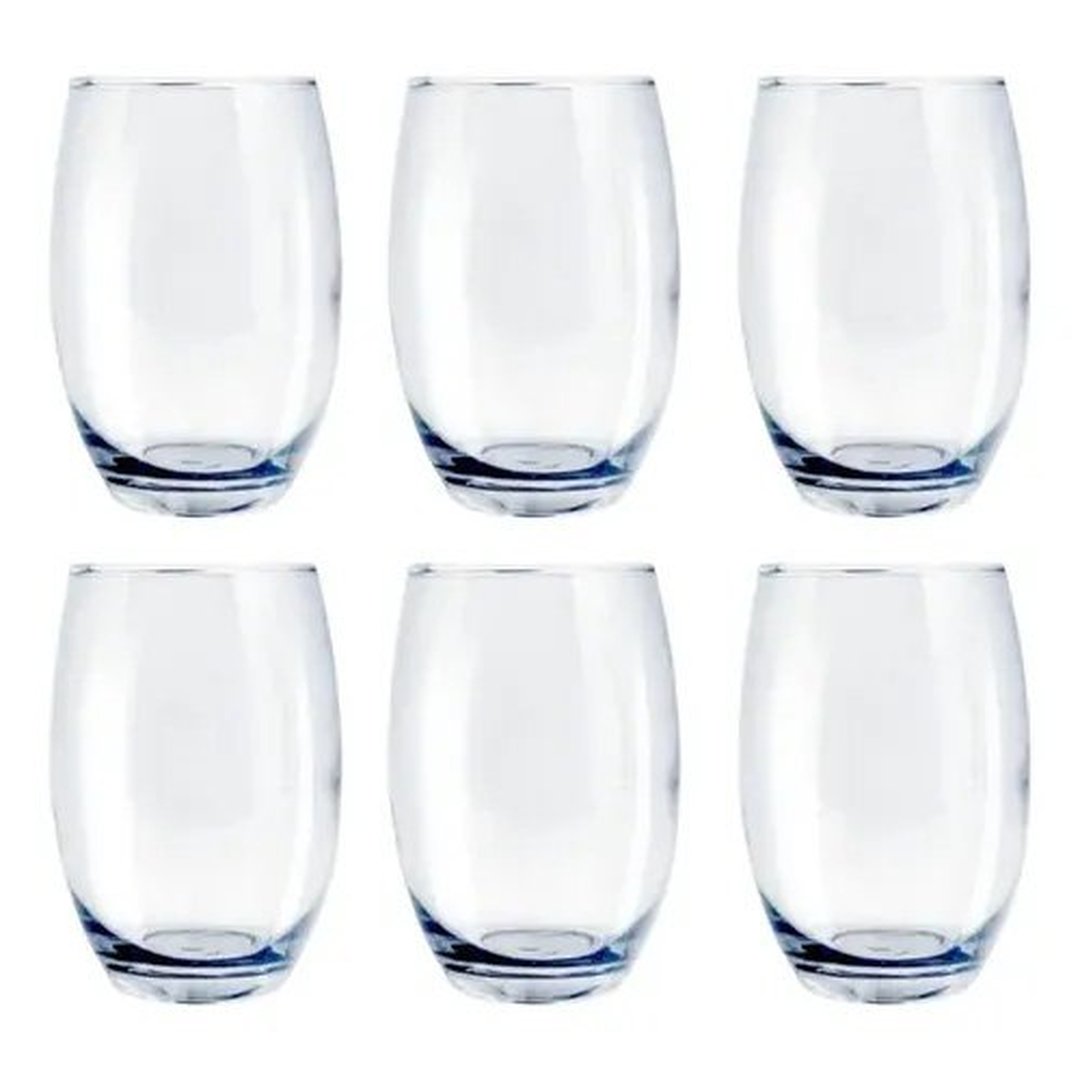 Conjunto de 6 Copos Vidro 450ml Califórnia Praticasa Transparente