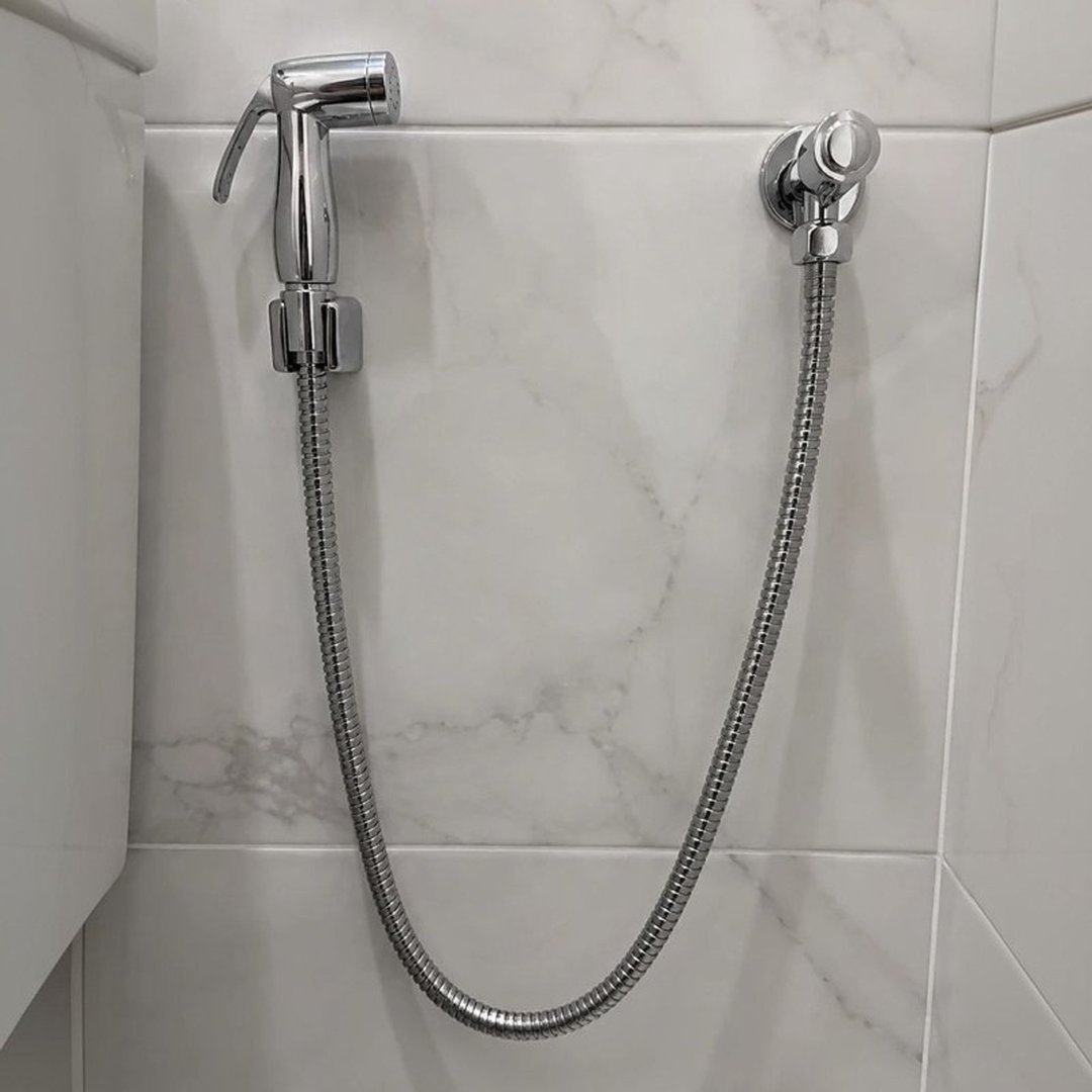 Ducha Higiênica Banheiro Alavanca C-72 Luxo Cromado Banheiro Acionamento 1/4 De Voltas