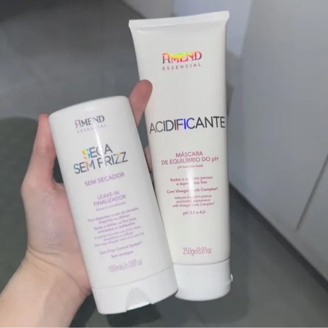 Kit Amend Acidificante Equilíbrio E Leave-in Seca Sem Frizz