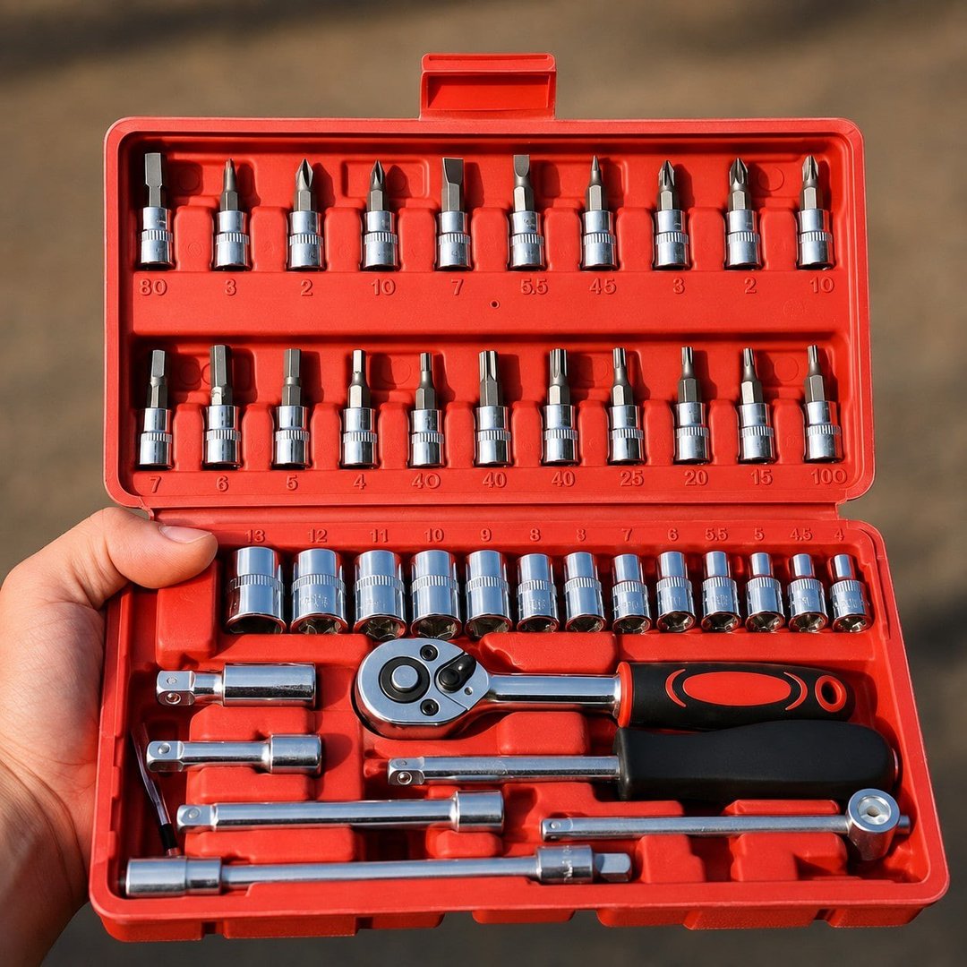 Kit com 46 peças Chaves Jogo Catraca Reversível