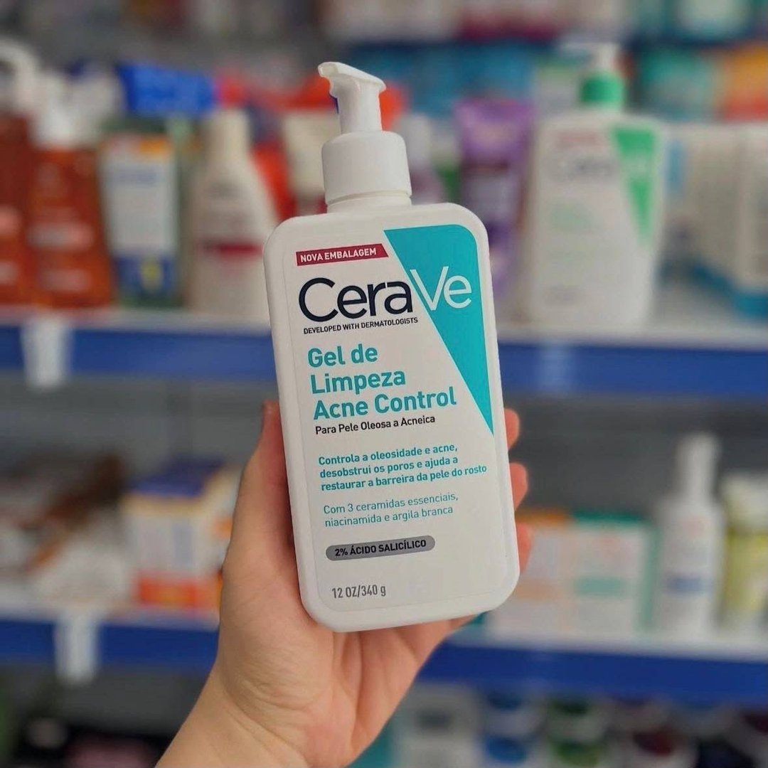 Gel De Limpeza Facial Antiacne Pele Oleosa, Acne Control Cerave, 340g