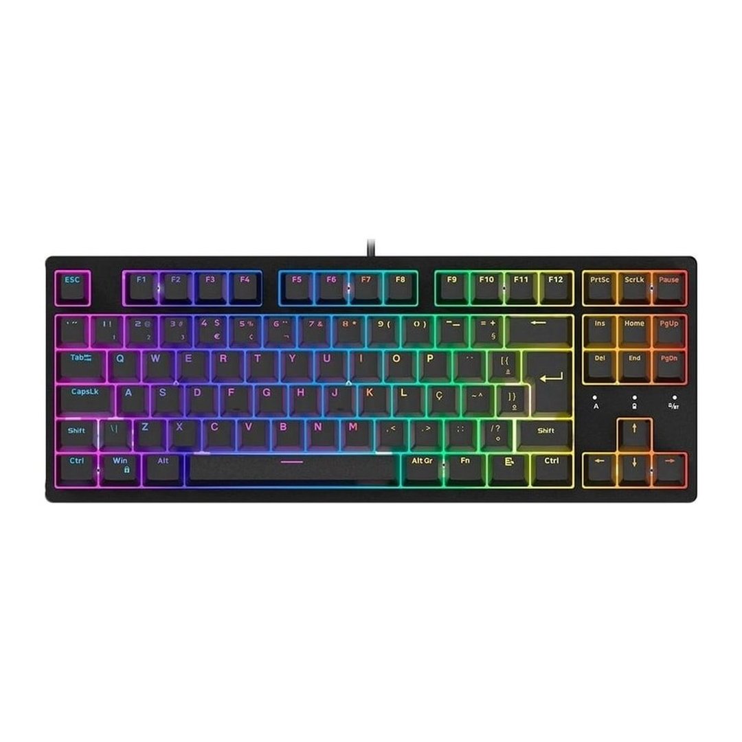 Teclado Mecânico Gamer Husky Sled, TKL, Preto, ABNT2, RGB, Switch Gateron G Pro Brown HTG500PTMA