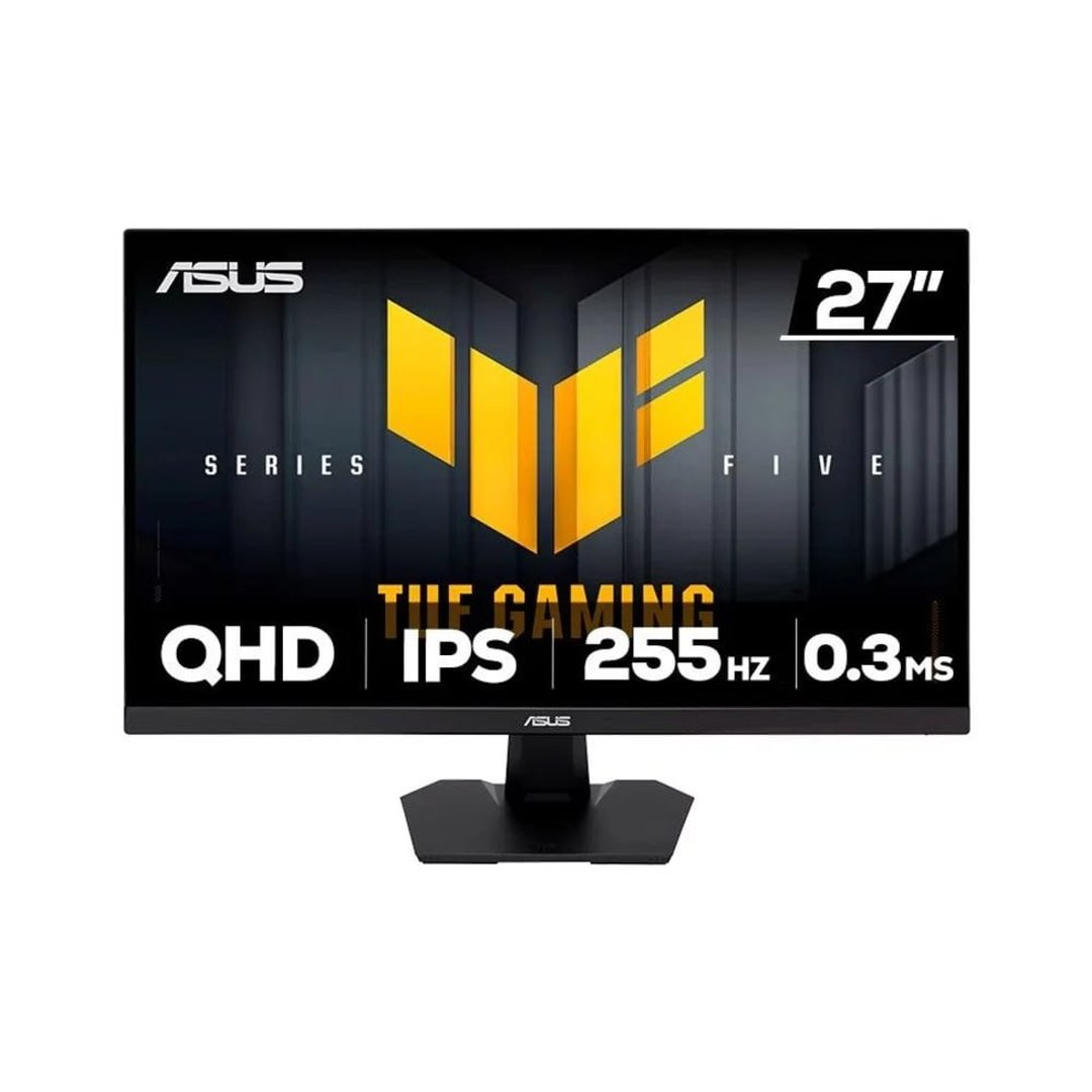 Monitor Gamer ASUS TUF 27", QHD, 255Hz, 0.3ms, Fast IPS, G-Sync Comp, FreeSync Premium, HDR10, Som Integrado VG27AQME5F